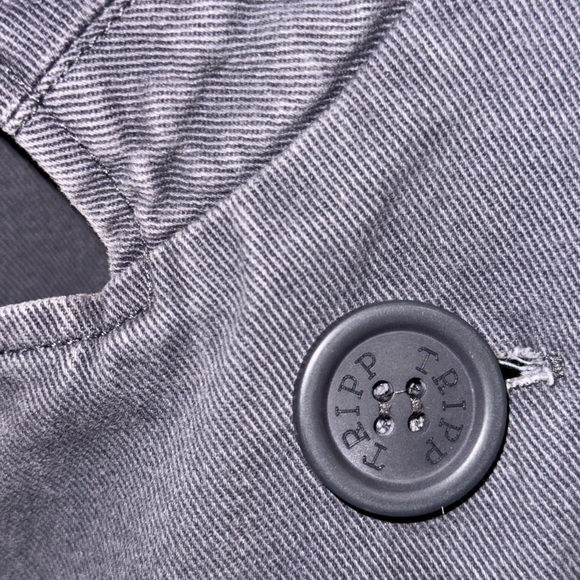 Tripp NYC Double-Breasted Gray Jacket Pea Coat Medium - Picture 5 of 12